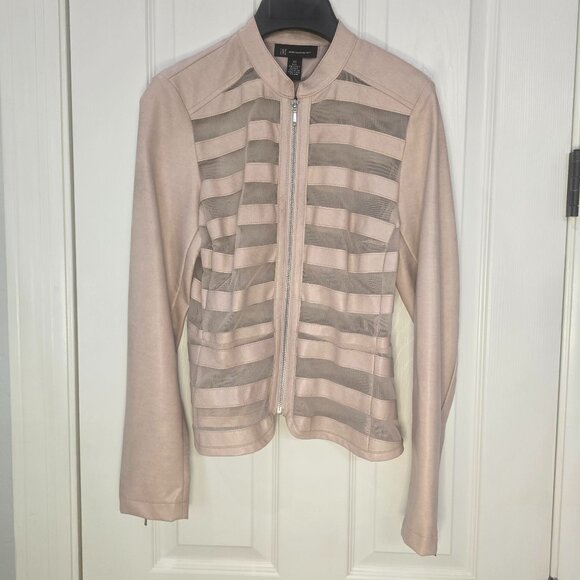 INC Faux Leather and Mesh Jacket OBO - Picture 1 of 6